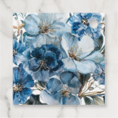 Blauwe bloemen Eend Pasen Bedankjes Labels (Achterkant)