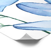 Blauwe Bloemen Eerste Heilige Communie Welkom Teke Poster (Hoek)