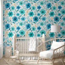 Blauwe Bloemen Elegante Botanische Waterverf