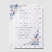 Blauwe Bloemen Elegante Nikkah Arabisch Islamitisc Vellum Uitnodigingen (Offset (Uitnodiging))