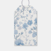 Blauwe Bloemen Elegante Whimsical Garden Party Cadeaulabel (Voorkant)