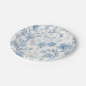 Blauwe Bloemen Elegante Whimsical Garden Party Papieren Bordje (Gekanteld)