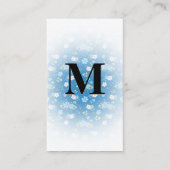 Blauwe bloemen en bladeren Decoratief Patroon Visitekaartje (Voorkant)