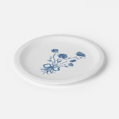 Blauwe bloemen en boogpapier Borden Papieren Bordje (Gekanteld)