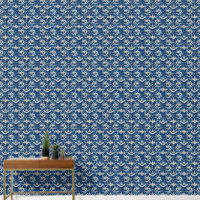 Blauwe bloemen en Chinese draken patroon