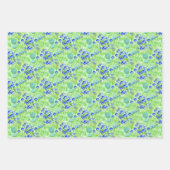 Blauwe bloemen en grijze Natuur Inpakpapier Vel (Voorkant)