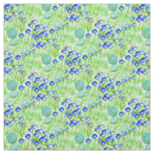 Blauwe bloemen en grijze Natuur Stof