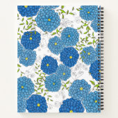  Blauwe Bloemen en Groene Bladeren Dankbaarheid Notitieboek (Achterkant)