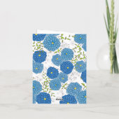  Blauwe Bloemen en Groene Bladeren Moederdag Kaart (Achterkant)