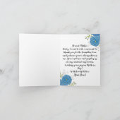  Blauwe Bloemen en Groene Bladeren Moederdag Kaart (Binnen)