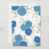  Blauwe Bloemen en Groene Bladeren Vrijgezellenfee Kaart (Achterkant)