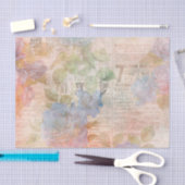 Blauwe bloemen en krantenpapier Ephemera Tissuepapier (Craft)