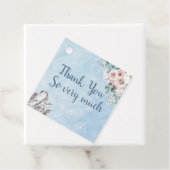 Blauwe Bloemen en Kristallen Bruiloft Bedankjes Labels (In situ)