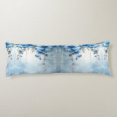 Blauwe Bloemen en Parels Body Kussen (Achterkant)