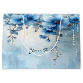 Blauwe Bloemen en Parels Cadeautas (Voorkant)