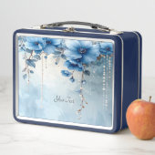 Blauwe Bloemen en Parels Lunchbox (In situ)