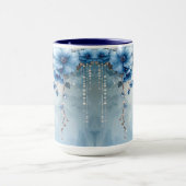 Blauwe Bloemen en Parels Mok (Midden)