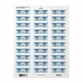 Blauwe Bloemen en Parels Retouradreslabel Etiket (Full Sheet)