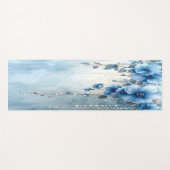 Blauwe Bloemen en Parels Yoga Mat (Voorkant (horizontaal))