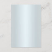 Blauwe bloemen en vlinder bruiloft details informatiekaartje (Achterkant)