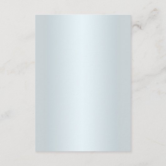 Blauwe bloemen en vlinder bruiloft details informatiekaartje (Achterkant)