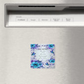 Blauwe bloemen en vlinder sparen de datummagneet magneet (Insitu (Vaatwasser))