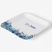 Blauwe bloemen en vlinderpapier Bord (Gebogen)