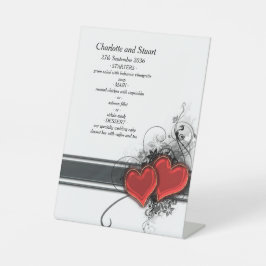 Blauwe bloemen en vlinders Menu Reclamebord Met Voetstuk