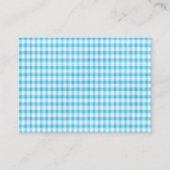 Blauwe bloemen en vlinders plaatskaartje (Achterkant)