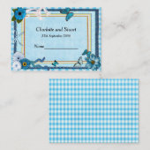 Blauwe bloemen en vlinders plaatskaartje (Voorkant / Achterkant)