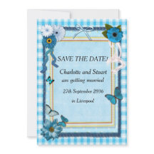 Blauwe Bloemen en Vlinders