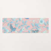 blauwe bloemen en vogel, achtergrondkleur lichte r yogamat (Achterkant (horizontaal))