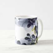 Blauwe bloemen en vruchten in lijst koffiemok (Voorkant rechts)