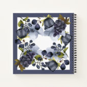 Blauwe bloemen en vruchten in lijst notitieboek (Achterkant)