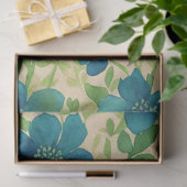 Blauwe bloemen  ephemerpatroon tissuepapier (Geschenk)