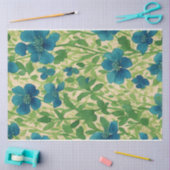 Blauwe bloemen  ephemerpatroon tissuepapier (Craft)