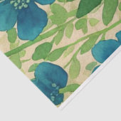 Blauwe bloemen  ephemerpatroon tissuepapier (Detail)