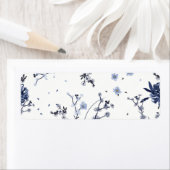 Blauwe bloemen etiket (Insitu)