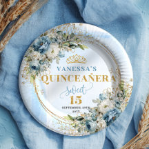 Blauwe Bloemen Eucalyptus Goud Aangepaste Quince B