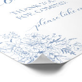 Blauwe Bloemen Favoriet Poster (Hoek)