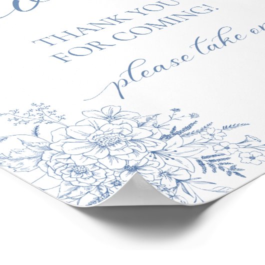 Blauwe Bloemen Favoriet Poster (Hoek)