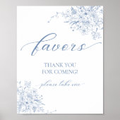 Blauwe Bloemen Favoriet Poster (Voorkant)