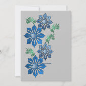 Blauwe bloemen feestdagenkaart (Voorkant)