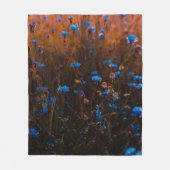 Blauwe bloemen fleece deken (Voorkant)