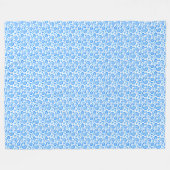 Blauwe bloemen fleece deken (Voorkant (Horizontaal))