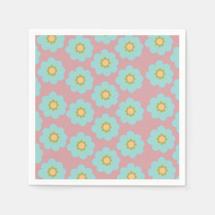 Blauwe bloemen Floral Art Pattern Aangepaste achte Servet