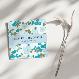 Blauwe bloemen, Floral Pattern, Florist, bloemenwi Vierkante Visitekaartje