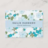 Blauwe bloemen, Floral Pattern, Florist, bloemenwi Visitekaartje (Voorkant)