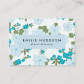 Blauwe bloemen, Floral Pattern, Florist, bloemenwi Visitekaartje (Voorkant)