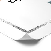 Blauwe Bloemen & Foto Herdenkings- Rouwkaart  Poster (Hoek)